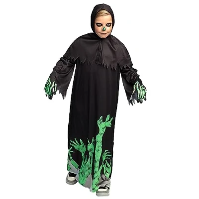 Image of Boland 78174 Horror Children&#039;s Grim Reaper Costume, Black, 10 12 Jahre