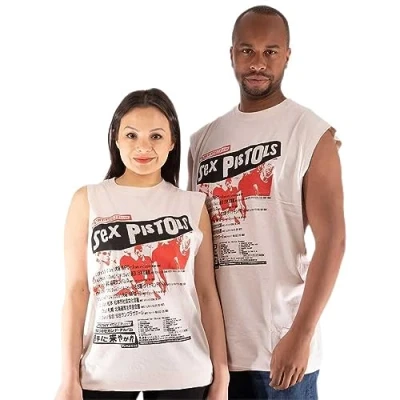 Image of The Sex Pistols Vest Top Filthy Lucre Official Mens Natural XL