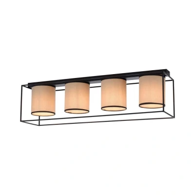 Image of Raven Semi Flush Ceiling Light Black 4xE27