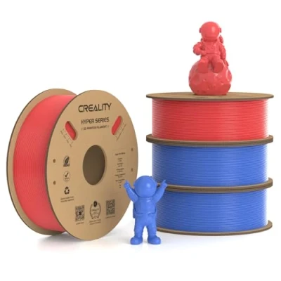 Image of Creality Hyper PLA Filament 1.75mm, 30 600mm/s High Speed 3D Printer Filament, Dimensional Accuracy +/ 0.02mm, Fit Most FDM Printers, 4 Pack 1kg Spool(2.2lbs), Red &amp; Blue