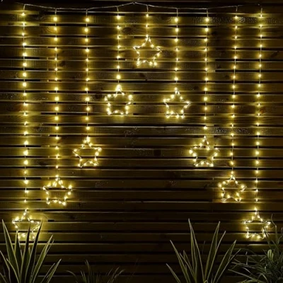 Image of Three Kings Curtain String Lights Star Warm White