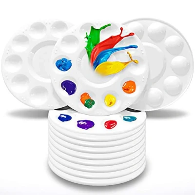Image of Hulameda 12 Pcs Paint Palettes, Palette Tray Plastic for Kids and Adults to Create DIY Craft Professional Art Painting