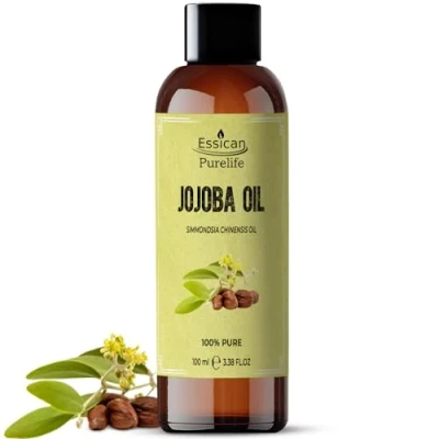 Image of Golden Jojoba Oil For Skin 100ml 100% Pure Hair Growth, Cold Pressed, Nails, Stretch Marks, Carrier Makeup Remover &amp; Face Moisturiser