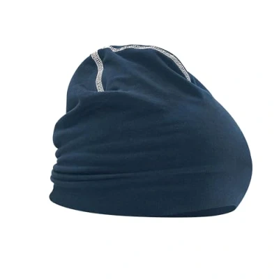 Image of Beechfield Double Layer Knit Hemsedal Cotton Beanie Heather Grey/Black