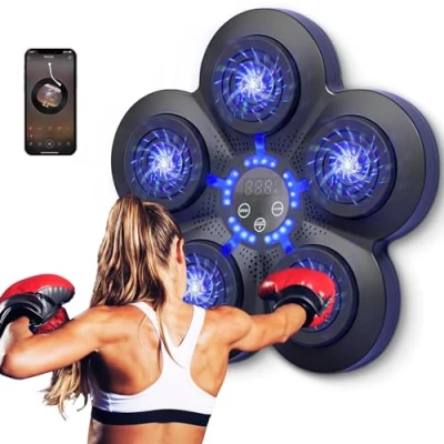 Image of Boxing Machine Wall Mounted, Smart Music Equipment Punching Pads With LED Light, Electronic Target Bluetooth (Boxing Machine/G)