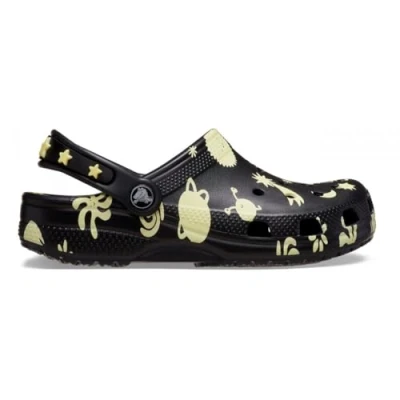 Image of Crocs Unisex Child Toddlers&#039; Classic Glow Space Clog, Black, 23/24 EU
