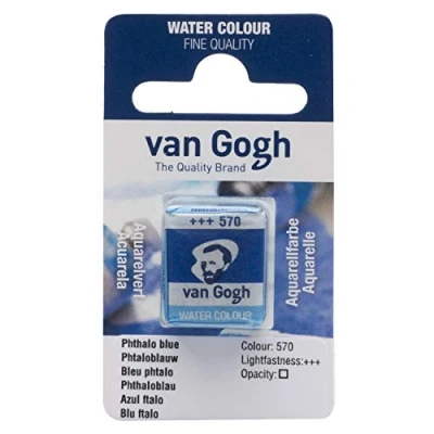 Image of Van Gogh Watercolour Half Pan Phthalo Blue Series 1