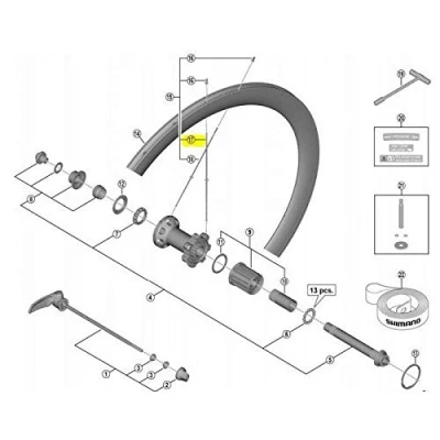 Image of Shimano WH R9100 C60 CL R right hand spoke, 289 mm