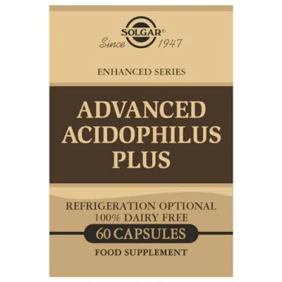 Image of Solgar Advanced Acidophilus Plus Vegetable Capsules Pack of 60 Supports Digestion Maintain Healthy Bacteria Levels Vegan and Gluten Free
