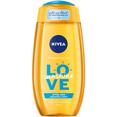 Image of Nivea Care Shower Love Sunshine, Refreshing Gel with Aloe Vera, pH Skin friendly Original Sun Fragrance, 250 ml