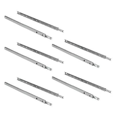 Image of Emuca Ball bearing drawer slides, partial extension runners for furniture, 17 x 374mm (0,66 14,7 inch), Set of 5 pairs