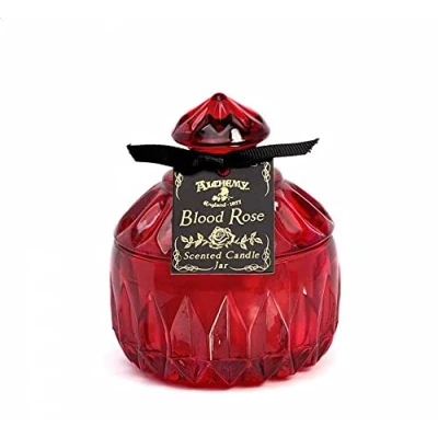 Image of Alchemy Gothic Vintage Blood Red Scented Candle Jar (Round)