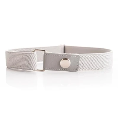Image of Olata Children’s Stretch Elasticated Adjustable Belt with Snap Fastening, 1 6 years. Light Grey
