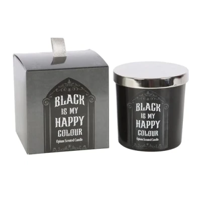 Image of Black is My Happy Colour Opium Candle Luxurious Aromatherapy with Opulent Fragrance, 100% Natural Soy Wax, Long Lasting Burn, for Relaxation and Gift Giving