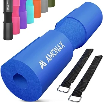 Image of AMONAX Barbell Squat Pad, Extra Thick Foam Padding for Neck &amp; Shoulder Support, Strength Training Equipment Attachments Gym Fitness Workout Cover Hip Thrusts, Weight Lifting Heavy Squats