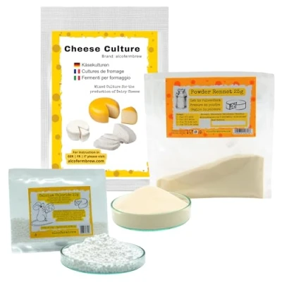 Image of Cheese Culture 5g + Microbial Rennet 25g Calcium Chloride 10g Cheesemaking Set