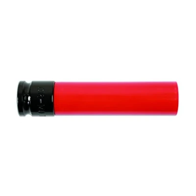 Image of Laser 6908 Alloy Wheel Nut Socket 17mm x 130mm, Red