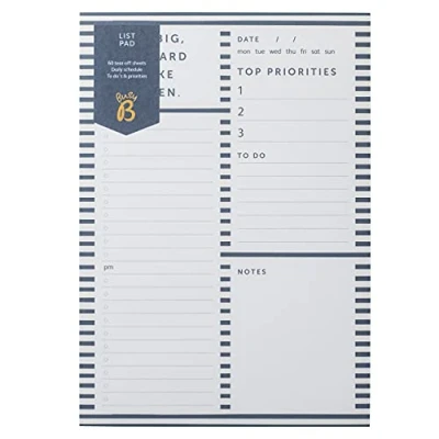 Image of Busy B A5 List Pad with 60 Tear Off Sheets, Stripe