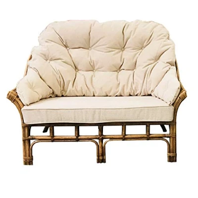 Image of Hartfords Relpacement cushions for a Wrap round Suite of Conservatory Cane Furniture (CUSHIONS ONLY) (1 x Sofa, Hopsack Stone)