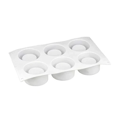 Image of 3d Silicone Mold 6 Holes Pudding Cupcake Art Cake Mould Baking Pastry Mousse Chocolate Tools