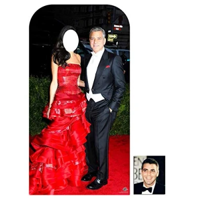 Image of Fan Pack George Clooney Celebrity Couple Stand In Lifesize Cardboard Cutout/Standee Includes 8x10 (20x25cm) Photo