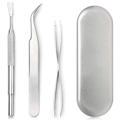 Image of Tick Remover Tools for Dogs Humans Stainless Steel Remover, Professional Tweezers Cats Hook Kit Included Removal + Shovel Iron Box