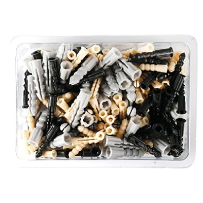 Image of COGEX 85336 Plastic Dowels Assorted, Grey/Black/Yellow, Set of 200