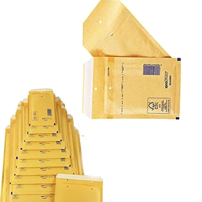 Image of 100 x Padded Classic Gold Bubble Lined Arofol Envelopes 120x215mm Size 2