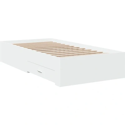 Image of vidaXL Bed Frame with Drawers without Mattress White 90x190 cm Single