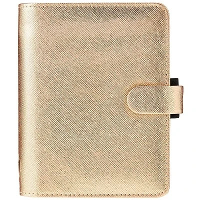 Image of Filofax Pocket Saffiano Organiser Metallic Rose Gold