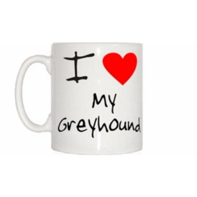 Image of TeeTreeDesigns I Love Heart My Greyhound Mug