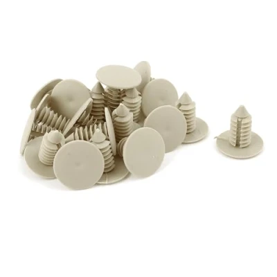 Image of sourcingmap Car Beige Plastic Rivets Bumper Door Fastener Clips 20 Pcs