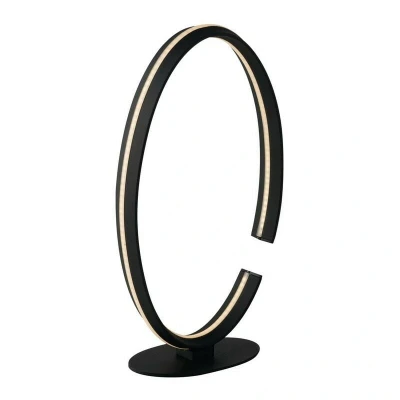 Image of Clarke Integrated LED Circular Table Lamp, Black, 4000K
