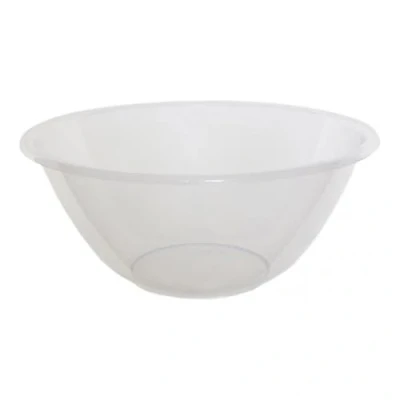 Image of ANGIX 20cm Clear Plastic Kitchen Mixing Bowl, Serving Bowl Lightweight, Easy to Clean, Multipurpose for Fruit, Vegetable, Salad White