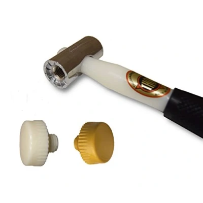 Image of Thor 712 Nylon Faced Window Glazing Hammer/Mallet with Hard White &amp; Extra Yellow Head