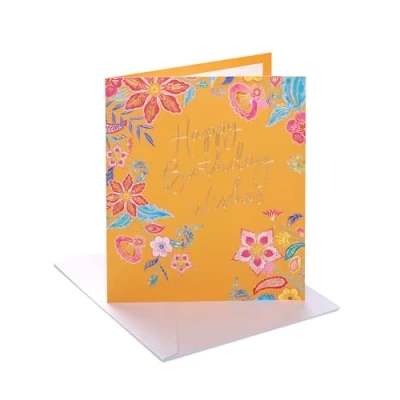 Image of UK Greetings Birthday Card For Her/Female/Friend With Envelope Bright Floral Design
