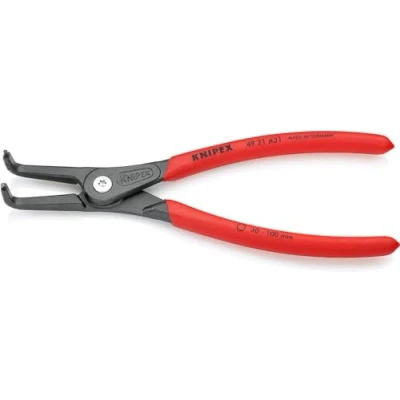 Image of Knipex Precision Circlip Pliers for external circlips on shafts grey atramentized, with non slip plastic coating 210 mm 49 21 A31