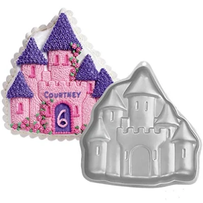 Image of Aluminum Cake Mold 3D Castle Shape Baking Pan DIY Birthday Mould Kitchen Supplies