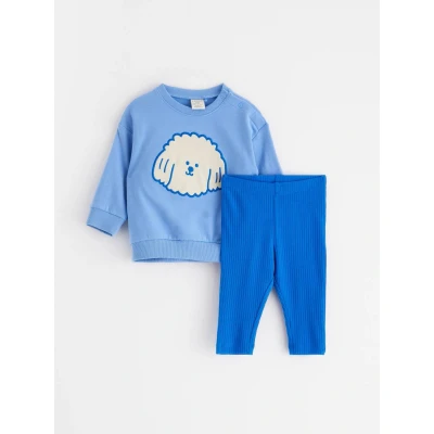 Image of Lindex Placement DOG SET Sweatshirt for kids, Size: 4 6m, Light blue