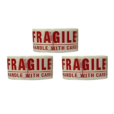 Image of KAV Fragile Packing Tape Super Strong and Low Noise for Boxes Packaging with Print, 48mm x 66m (3)