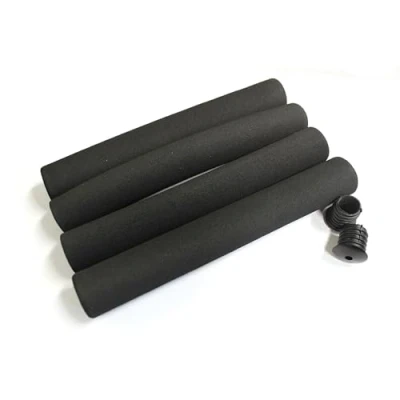 Image of Clarks Soft Foam Grips 4 x 220mm Easy Fit Bike Handlebar with Cushioned Grip and Black End Caps for Sport Recreational Cyclists