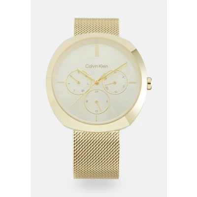 Image of Calvin Klein Analogue Multifunction Quartz Watch for Women Shape Collection with Gold Colored Stainless Steel Bracelet 25200339