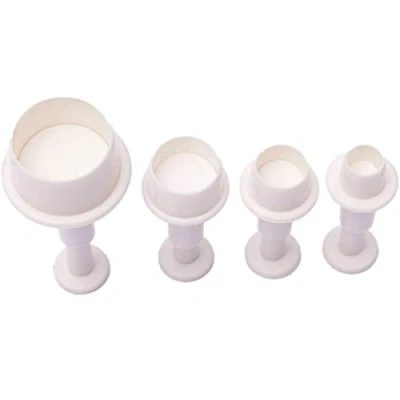 Image of L FENG UK Round Fondant Cutters Set, Plunger for Cake Decorated, Biscuit Cookies Mold Cutter Sugar craft Icing Decorating (Pack of 4Pcs)