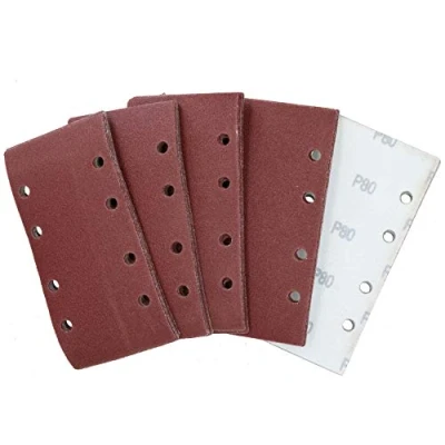 Image of Hook/Loop 1/3 Sheet Sanding Sander Sandpaper Pads 50 Pack 80 Grit