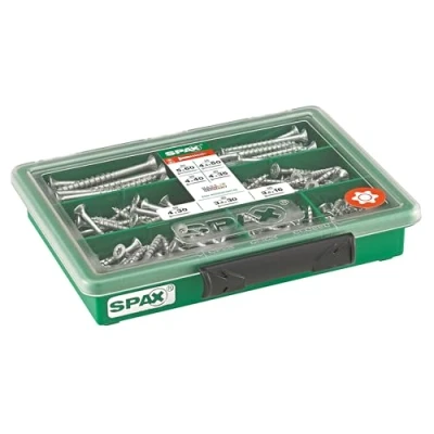 Image of Spax Assorted Screw Set Small with 7 Dimensions, Countersunk Head 245 Pieces