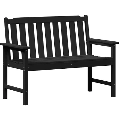 Image of vidaXL Garden Bench Black 120 cm HDPE