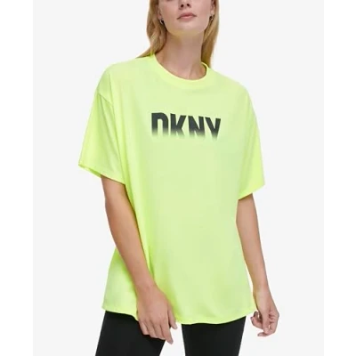 Image of DKNY Women&#039;s Fade Away Logo Relax Shirt T, Zest, M