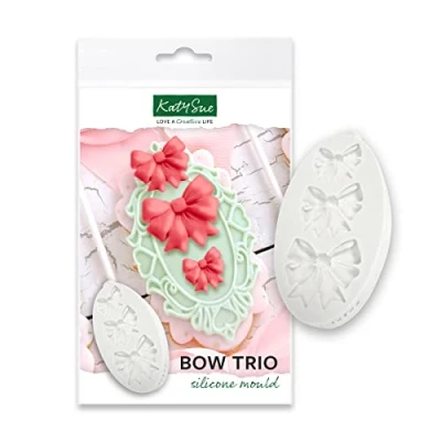Image of Bow Trio Cake Embellishment Silicone Mould for Decorating,Cupcakes, Sugarcraft and Candies
