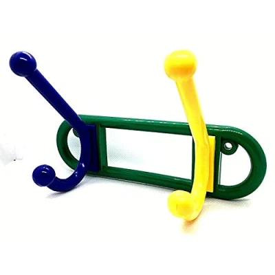 Image of 1 x Double hat &amp; Coat Hook Resin Funky Multi Coloured Door or Wall Hanger by Swish.