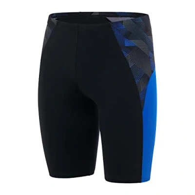 Image of Speedo Men&#039;s ECO Endurance+ Splice Jammer, Black/Papaya Punch/USA Charcoal, 28